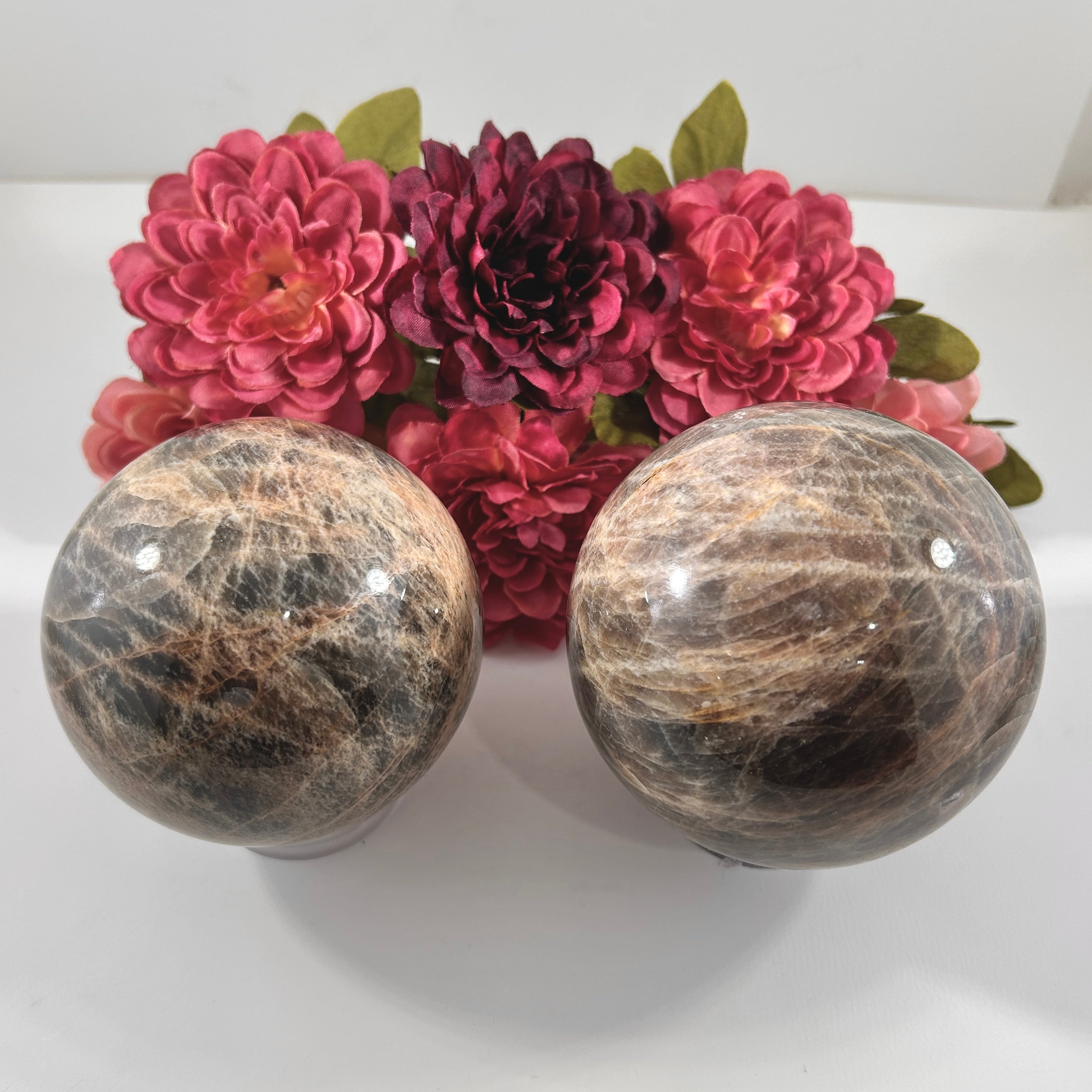 Black Moonstone Spheres