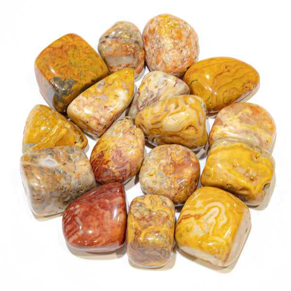 Yellow Crazy Lace Agate Tumbled 30-45mm – Quasar Gems