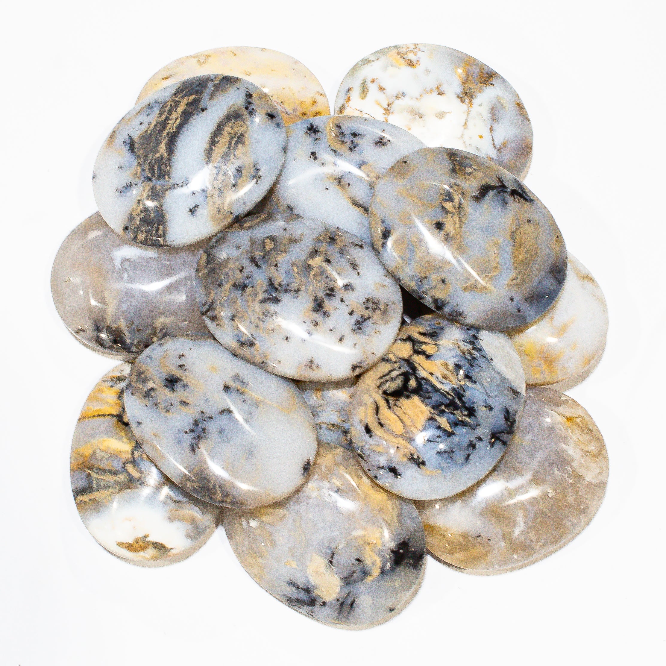 Dendritic Agate with Tiger Eye Pillows