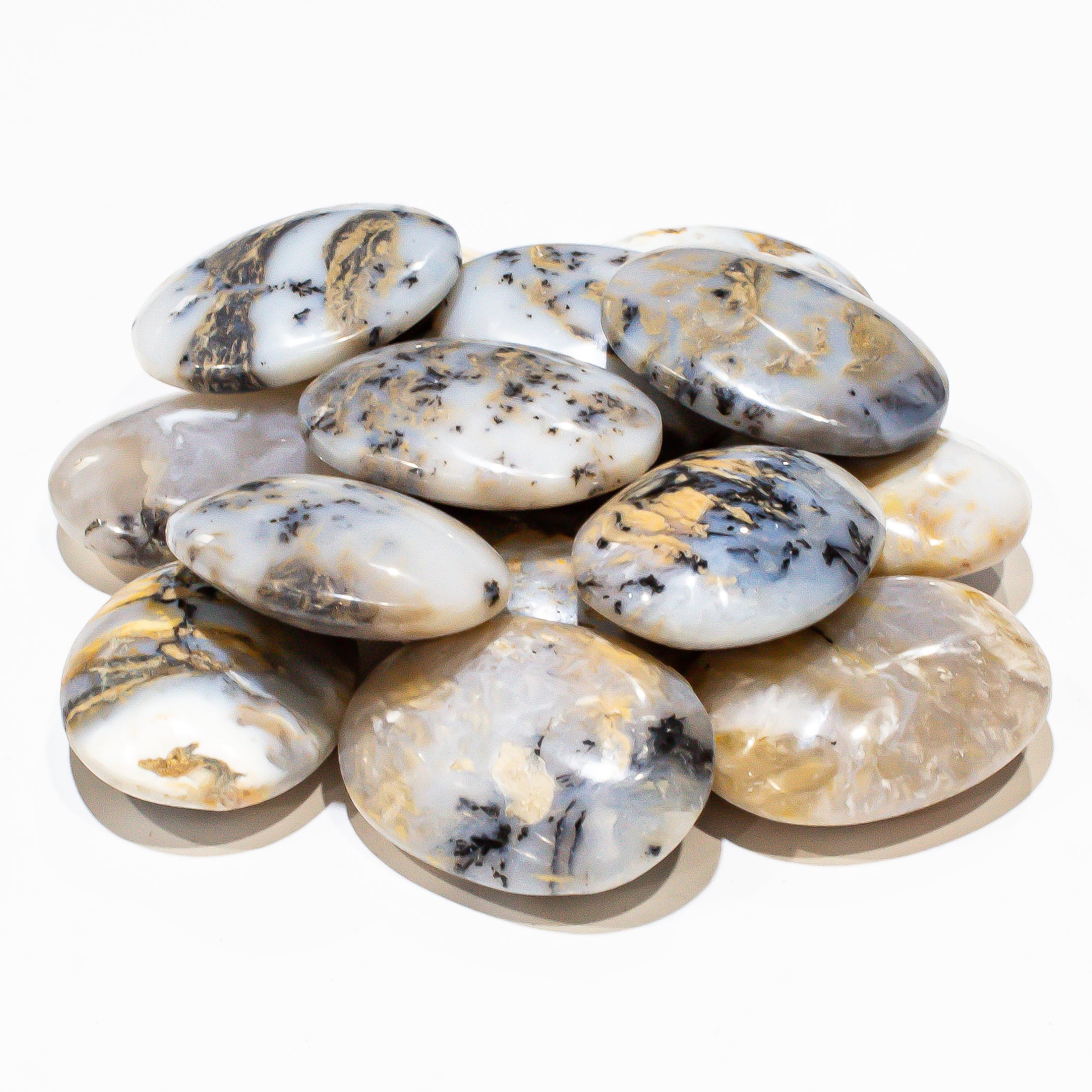 Dendritic Agate with Tiger Eye Pillows