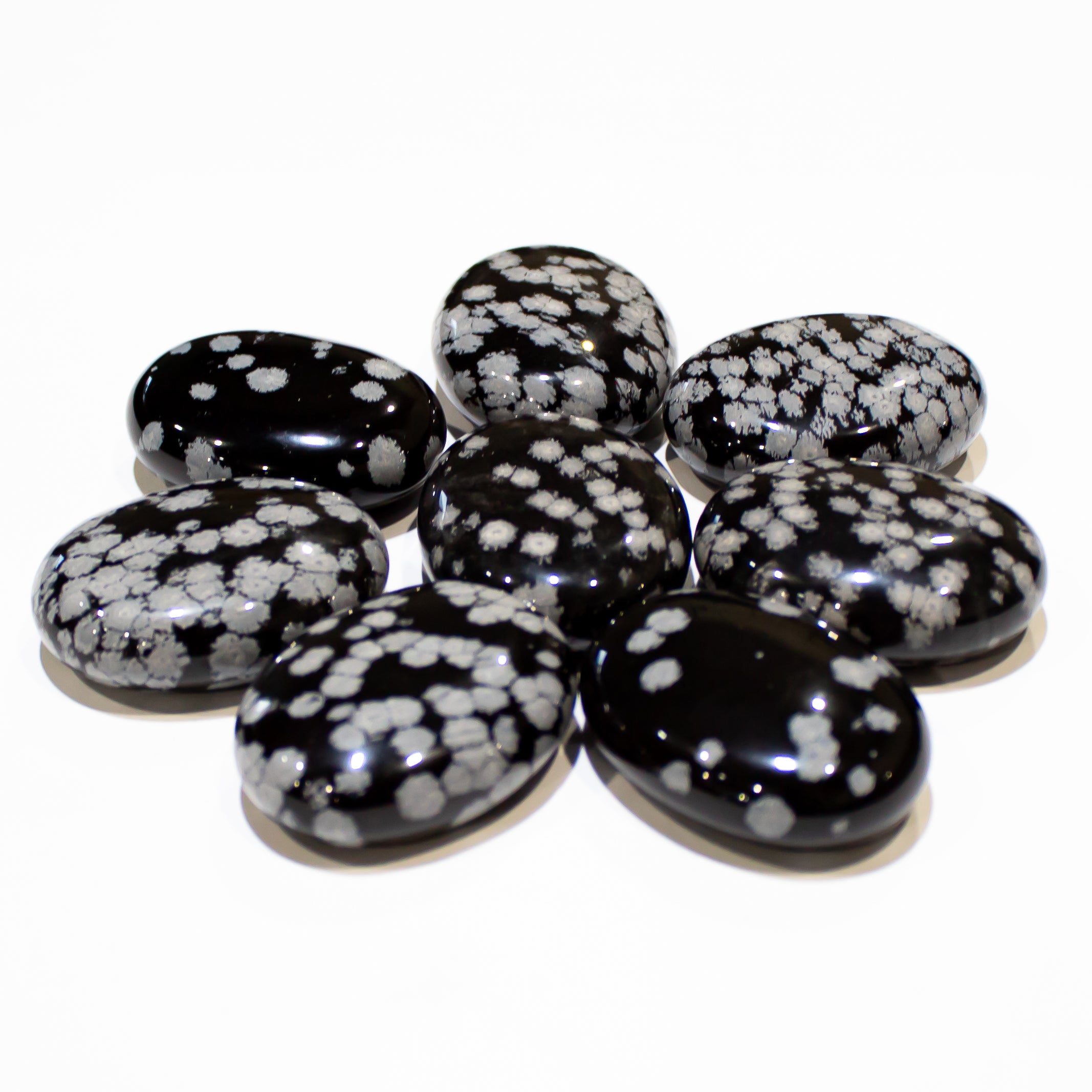 Black Snowflake Obsidian Pillows