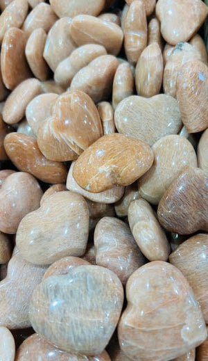Peach Moonstone Mini Hearts