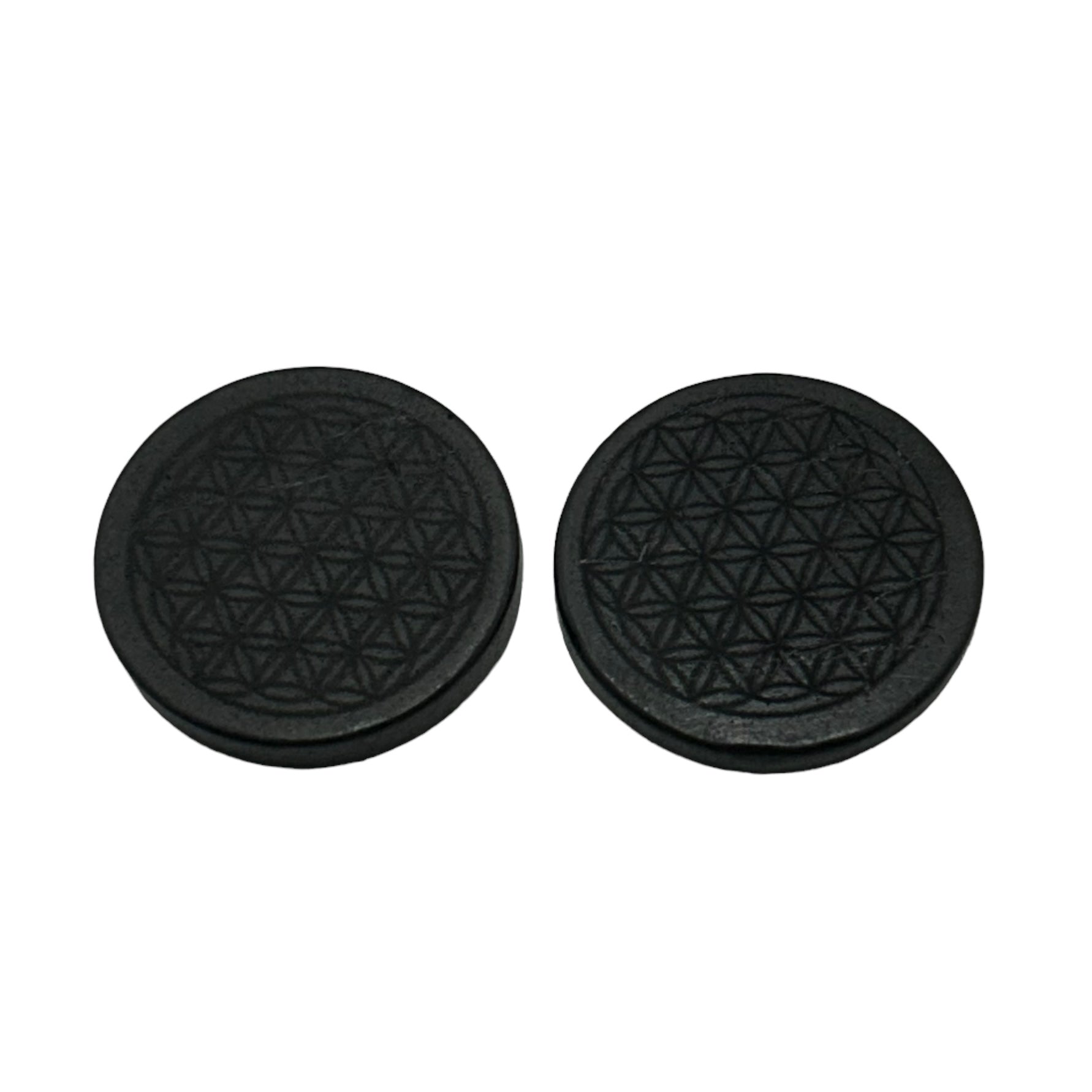 Shungite Cellphone Tile Engraved Flower of Life