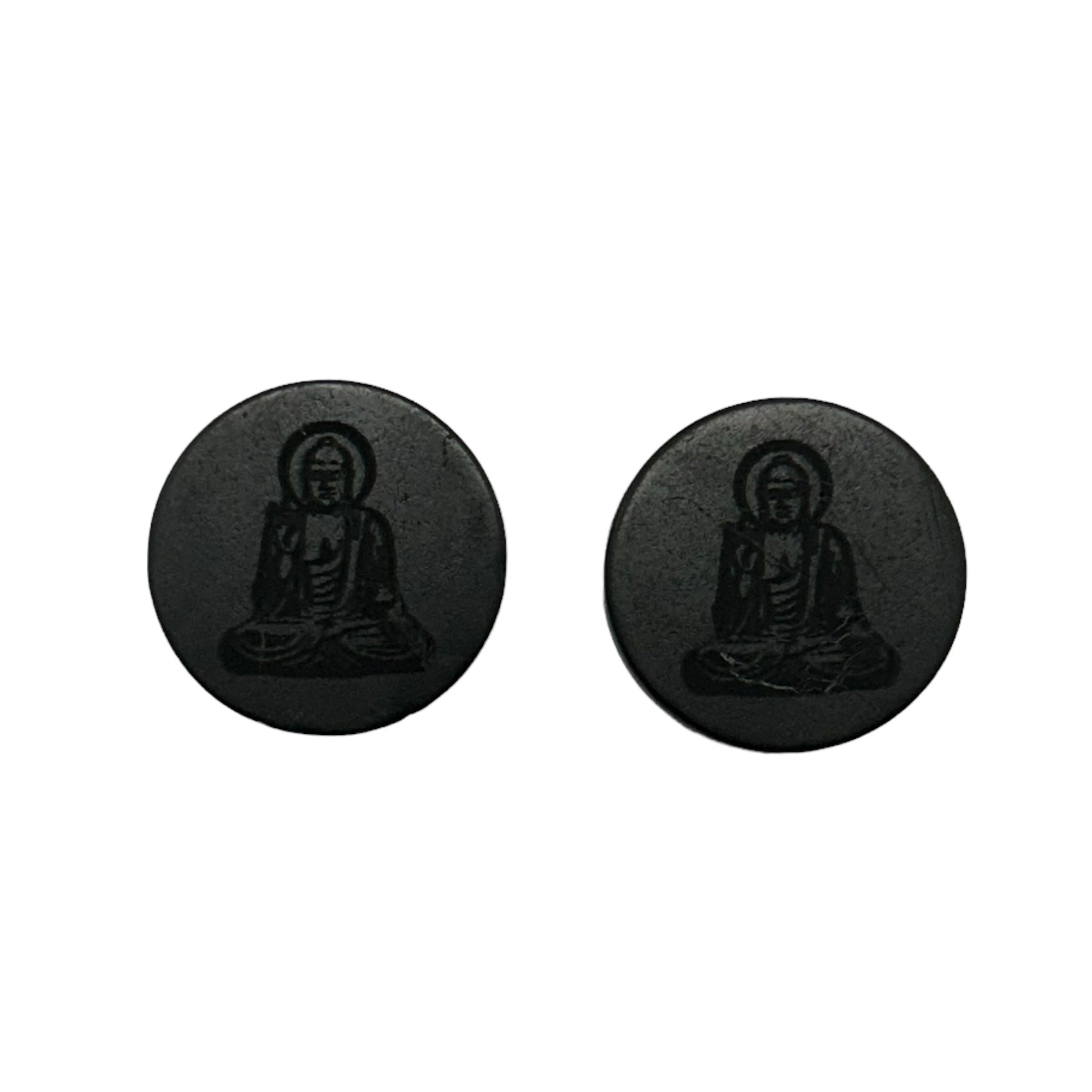 Shungite Cellphone Tile Engraved Buddha