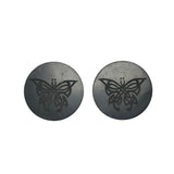 Shungite Laptop Tile Engraved Butterfly 40mm