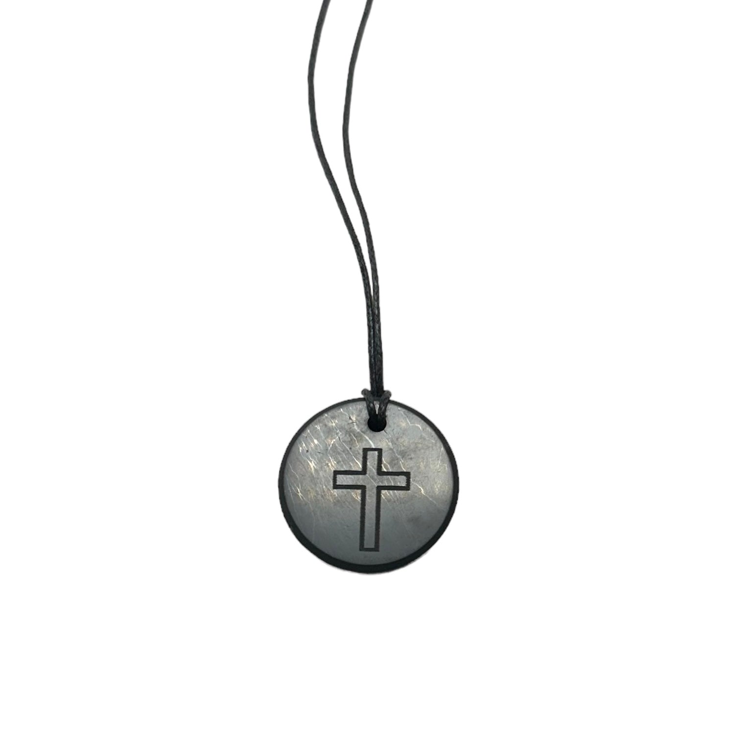 Shungite Pendant Engraved Cross