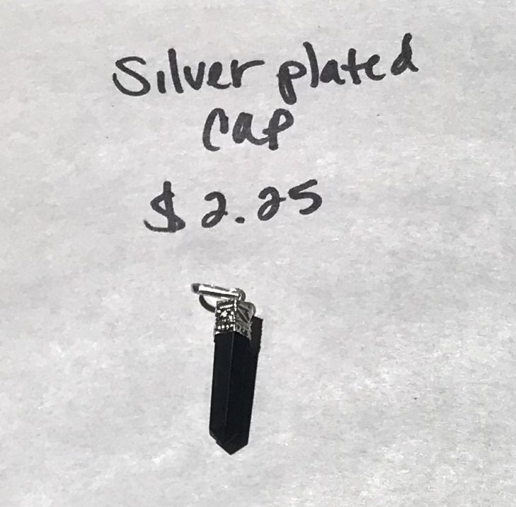 Shungite Pendant Cap Silver Plated