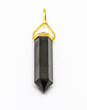 Shungite Pendant Double Point Golden Plated