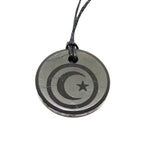 Shungite Pendant Engraved Moon and Star