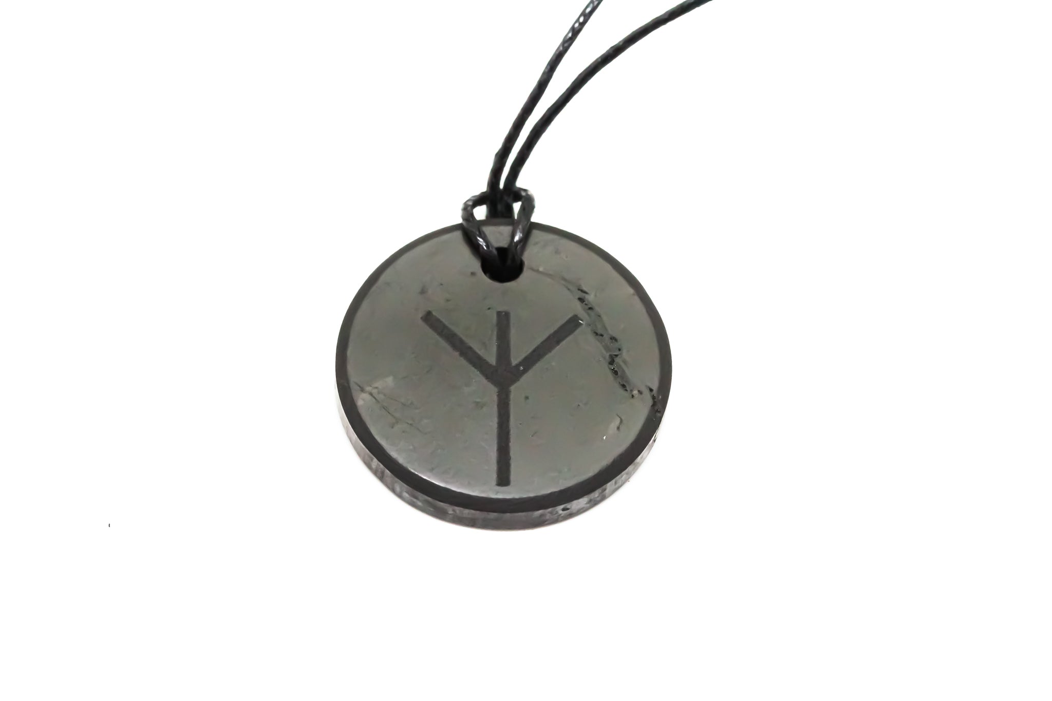 Shungite Pendant Engraved Algiz Rune