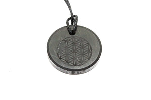 Shungite Pendant Engraved Flower of Life
