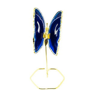Agate Butterfly on Gold Stand
