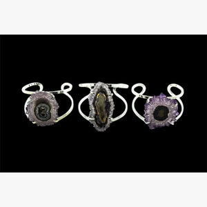 Amethyst Stalactite Cuff Bracelet Adjustable