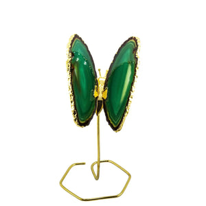Agate Butterfly on Gold Stand