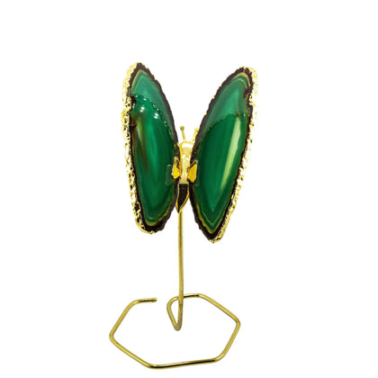 Agate Butterfly on Gold Stand