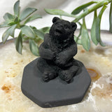 Shungite Bear with Fish Small