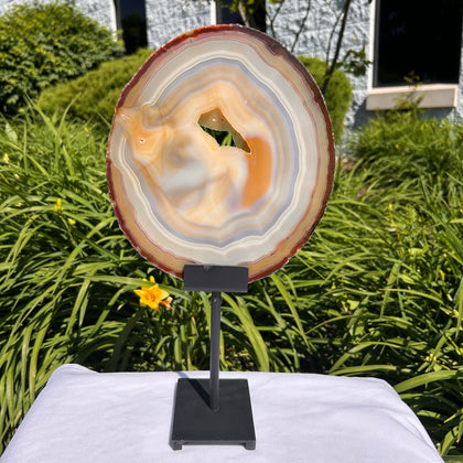 Agate Slices on Stand