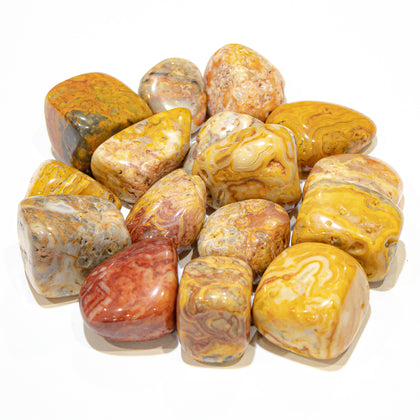 Yellow Crazy Lace Agate Tumbled 30-45mm