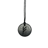 Shungite Pendant Engraved Fehu (Wealth) Rune