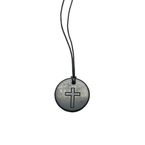 Shungite Pendant Engraved Cross