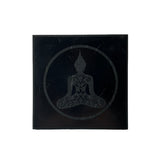 Shungite Square Tile Engraved Buddah 10x10x1