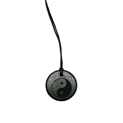 Shungite Pendant Engraved Yin Yang