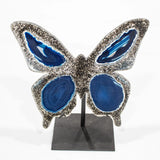 Agate Butterfly on Black Stand