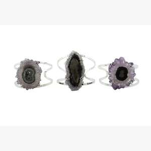 Amethyst Stalactite Cuff Bracelet Adjustable