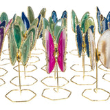 Agate Butterfly on Gold Stand