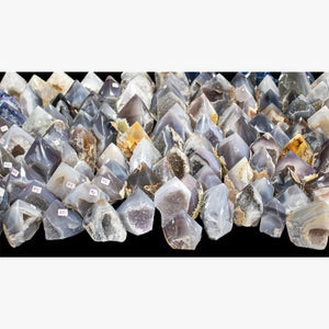 Agate Druzy Half Polished Points