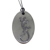 Shungite Pendant Engraved Lizard